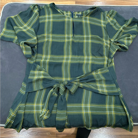 Ann Taylor Green Plaid Dress - Picture 3 of 5